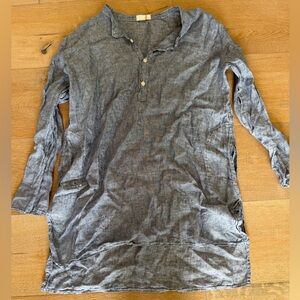 Chambray Blue linen tunic CP shades no longer available size small